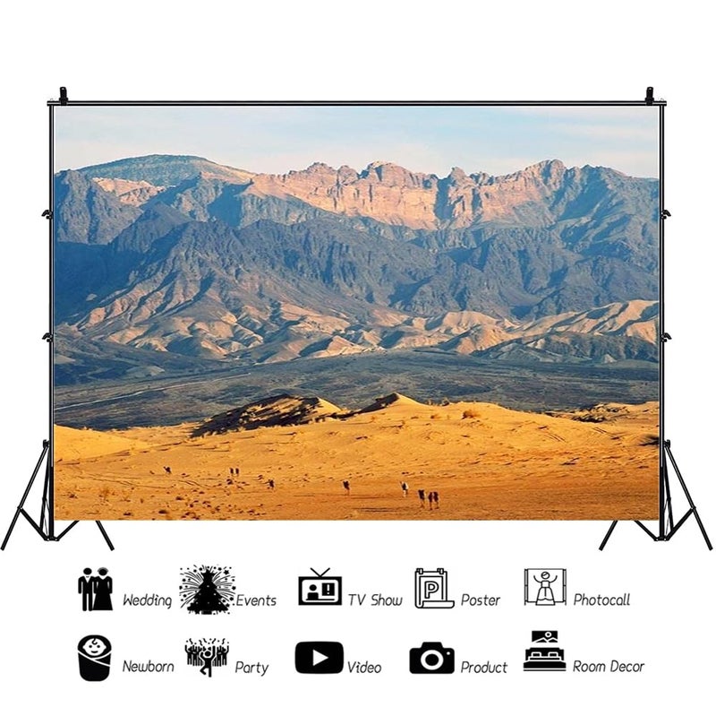 AOFOTO 7x5ft Desert and Mountain Landscape Backdrop for Photography Outdoor Nature Scenery Background Adventure Tour Photo Studio Props Man Lovers Adult Girl Boy Artistic Portrait Wallpaper - Image 2